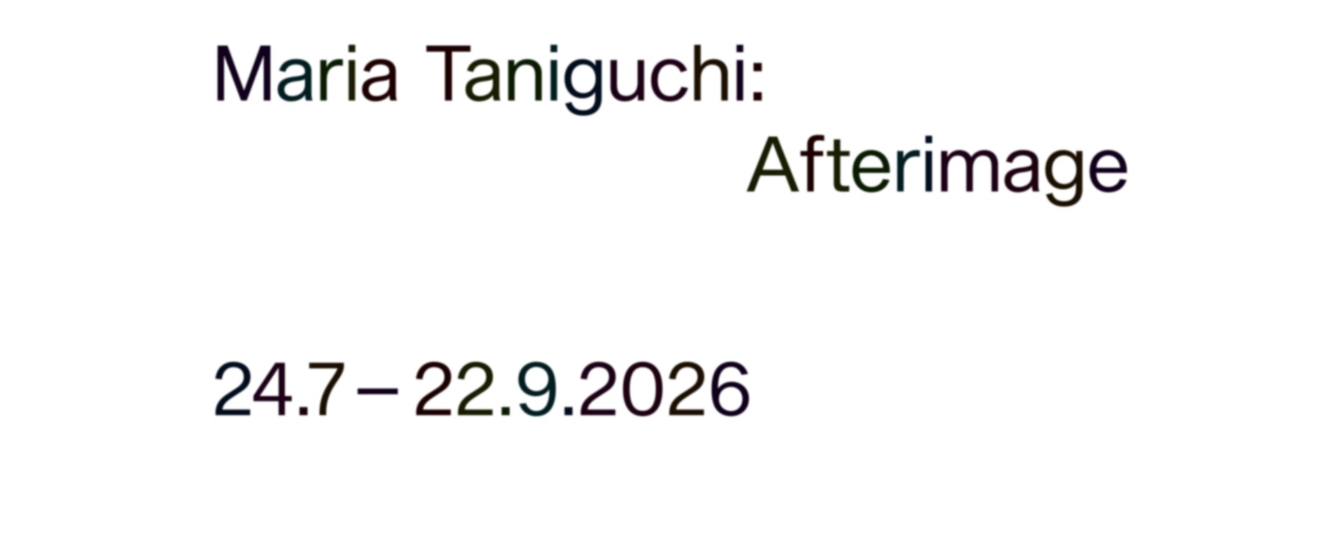 Maria Taniguchi: Afterimage