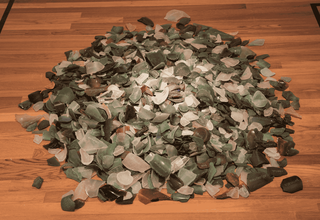 Fig. 4. Simryn Gill, 'Washed Up', 1993–1995. Found glass, engraved. Collection of the Singapore Art Museum (SAM). Image courtesy of SAM.